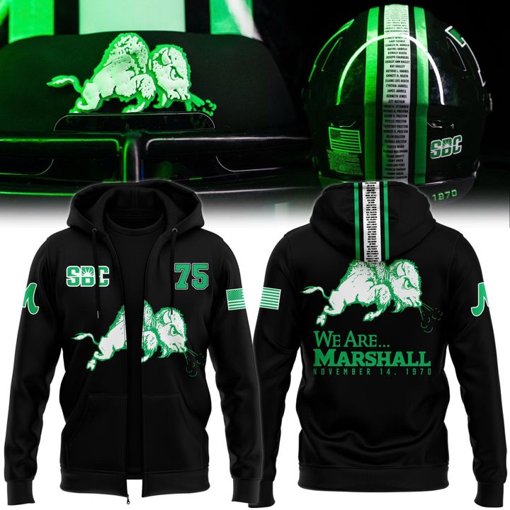 Marshall Football New Zip Hoodie V2