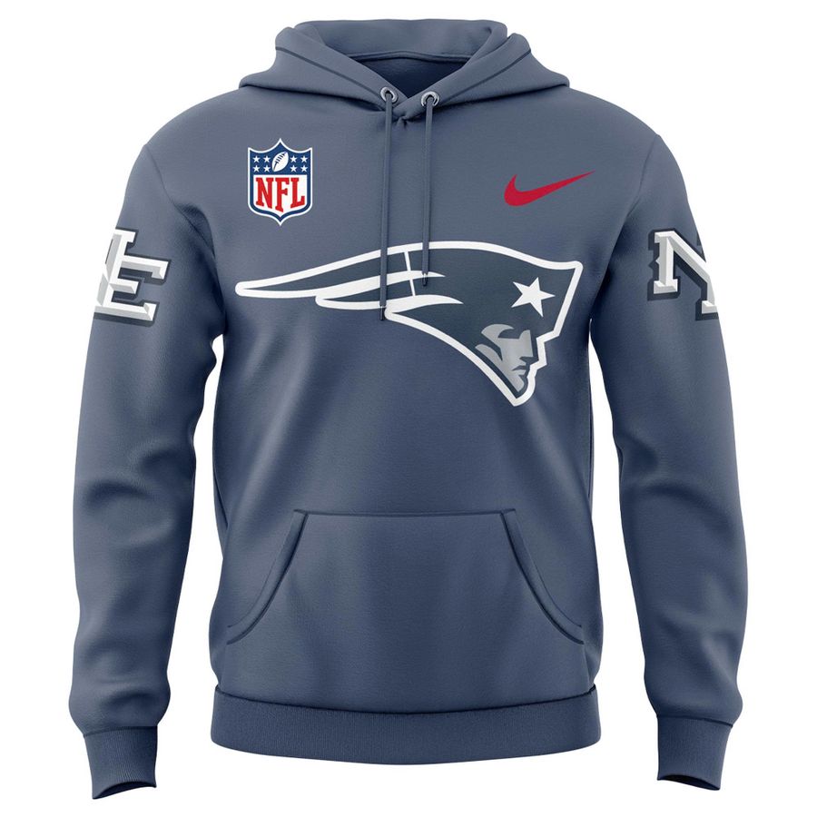 NE Patriots 2025 Rivalries Nor’Easter Storm Blue Hoodie  V2