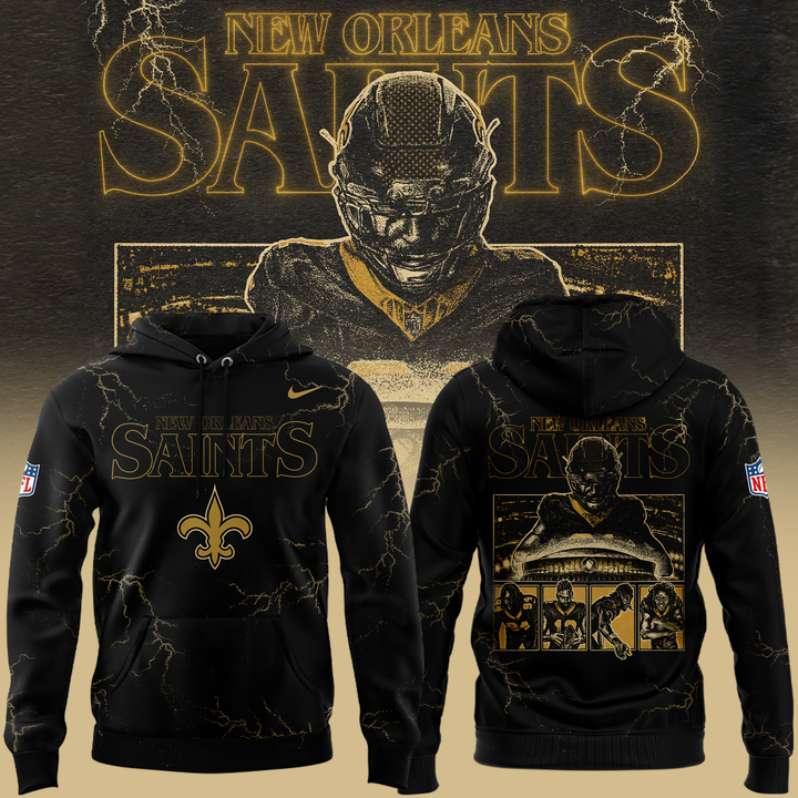 New Orleans Saints black uniform 2025 hoodie