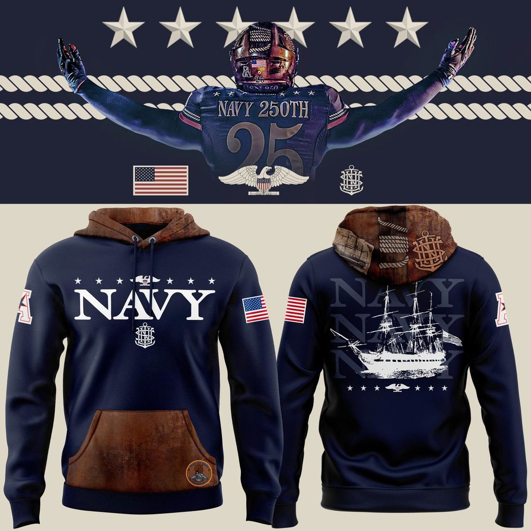 Navy Midshipmen 250th Anniversary Uniform Sideline Collection Replica Hoodie