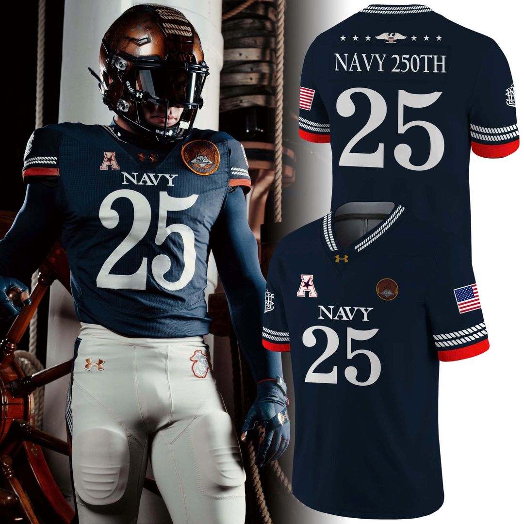 Navy Midshipmen 250th Anniversary Uniform Football Jersey