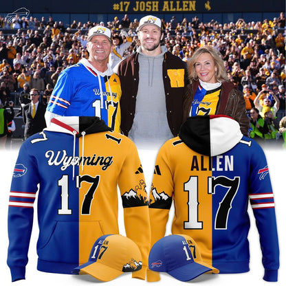 Josh Allen #17 Buffalo Bills x Wyoming Cowboys Combo Hoodie