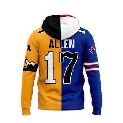 Josh Allen #17 Buffalo Bills x Wyoming Cowboys Combo Hoodie