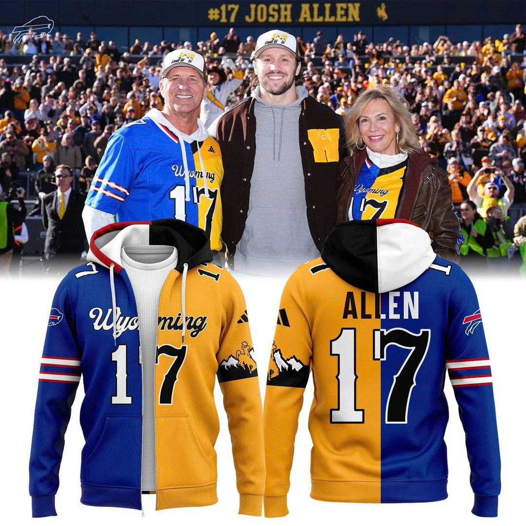 Josh Allen #17 Buffalo Bills x Wyoming Cowboys Zip Hoodie