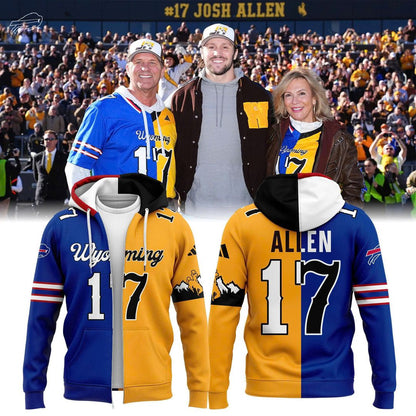 Josh Allen #17 Buffalo Bills x Wyoming Cowboys Zip Hoodie
