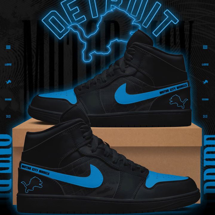 Nike Air Jordan 1 Detroit Lions Dark Mode - Back in Black