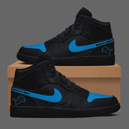 Nike Air Jordan 1 Detroit Lions Dark Mode - Back in Black