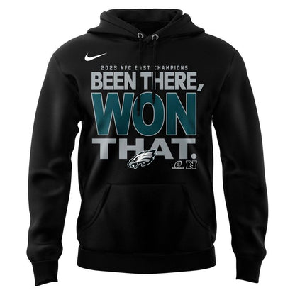Philadelphia Eagles 2025 NFC East Division Champions Locker Room Trophy Collection Hoodie