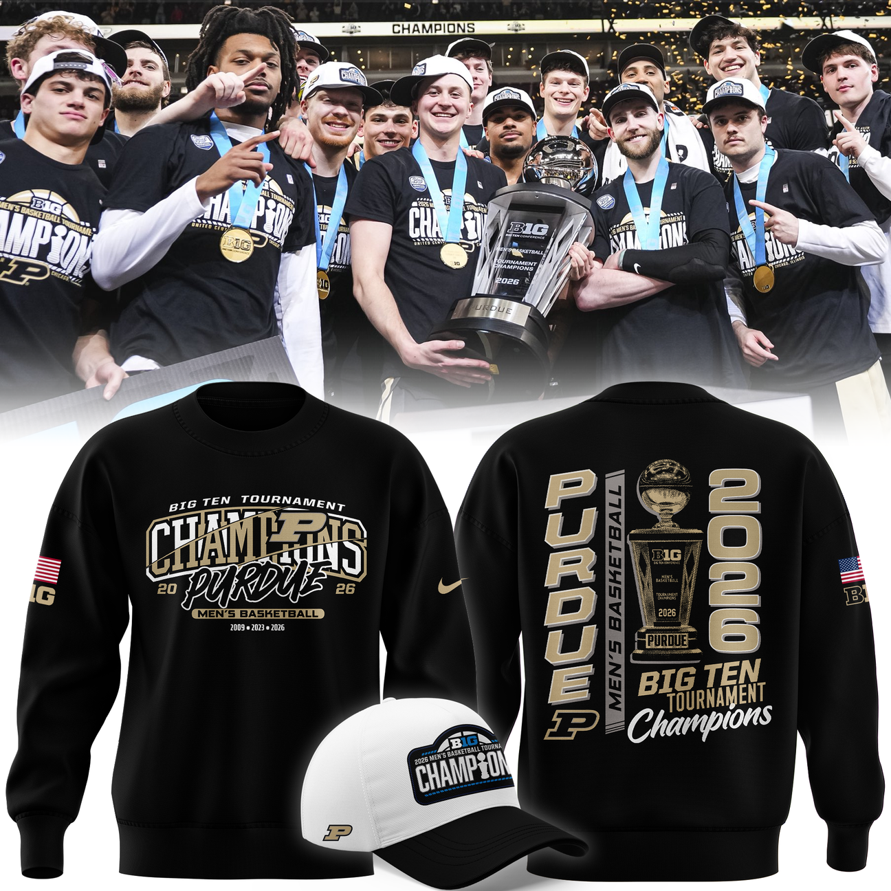 Purdue Men's Basketball 2026 Big Ten Tournament Champions SWEATSHIRT