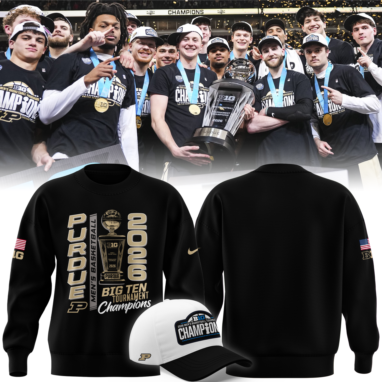 Purdue Men's Basketball 2026 Big Ten Tournament Champions SWEATSHIRT