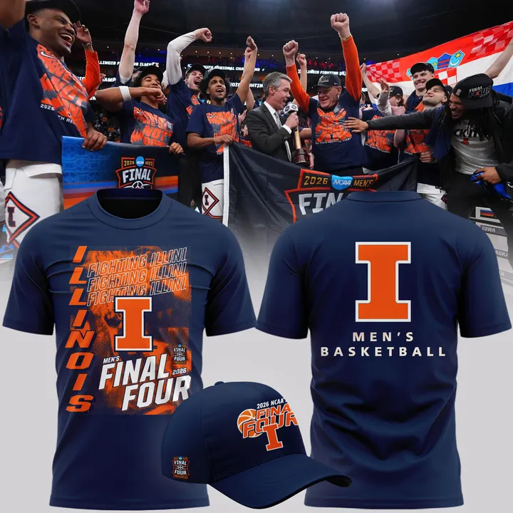 09.Illinois Fighting Illini 2026 NCAA Men's Basketball Tournament March Madness Final Four T-Shirt