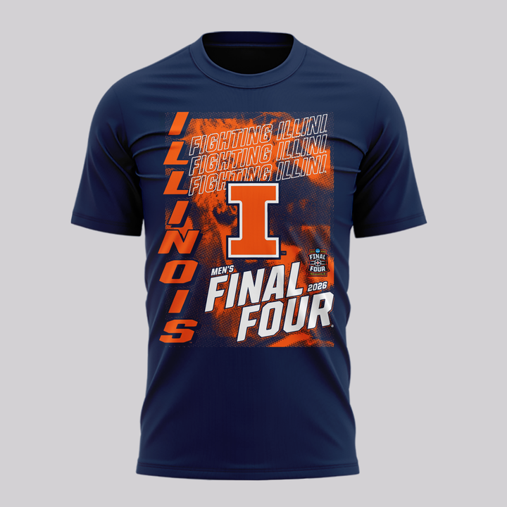 09.Illinois Fighting Illini 2026 NCAA Men's Basketball Tournament March Madness Final Four T-Shirt