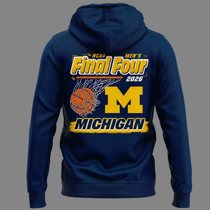 Michigan Wolverines Men's Basketball Final Four Locker Room Hoodie for fans