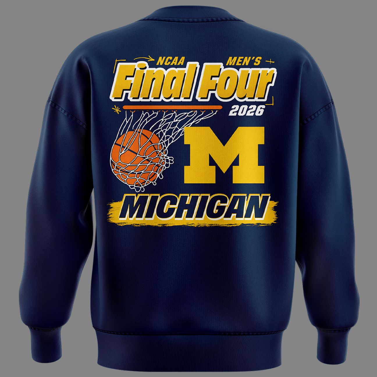 Michigan Wolverines Men's Basketball Final Four Locker Room Sweatshirt for fans