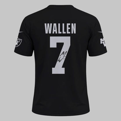 2026 Exclusive Version Signed Jersey Black Morgan Wallen x Las Vegas Raiders for fans!