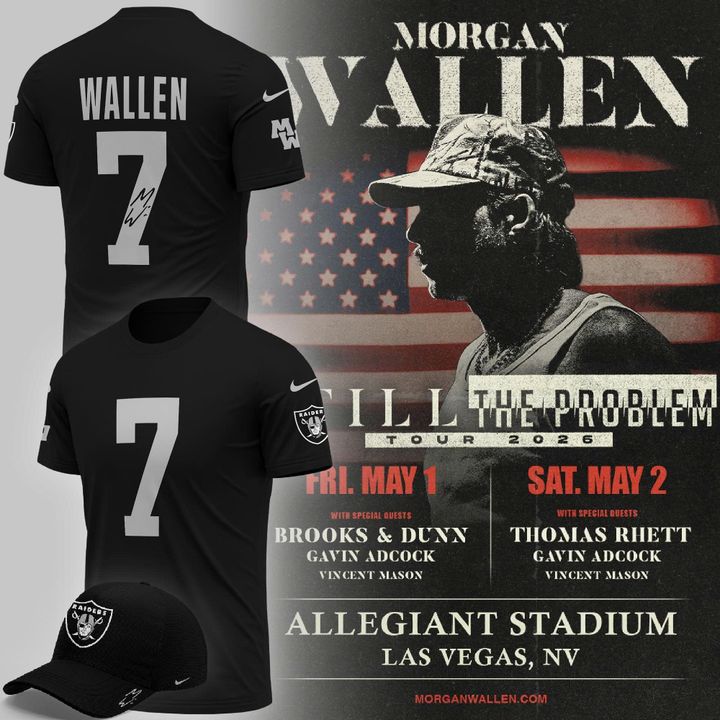 Exclusive Version Signed T-Shirt Morgan Wallen x Las Vegas Raiders for fans!