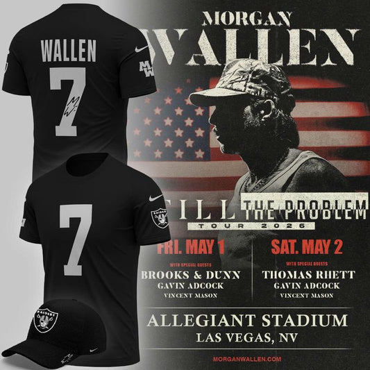Exclusive Version Signed T-Shirt Morgan Wallen x Las Vegas Raiders for fans!