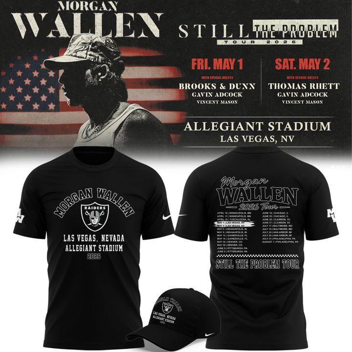 Limited Edition T-Shirt Black Morgan Wallen x Las Vegas Raiders
