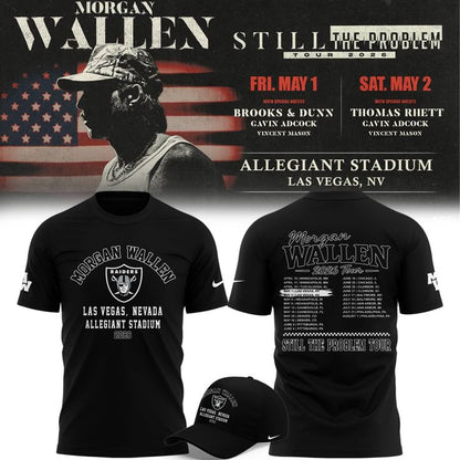 Limited Edition T-Shirt Black Morgan Wallen x Las Vegas Raiders