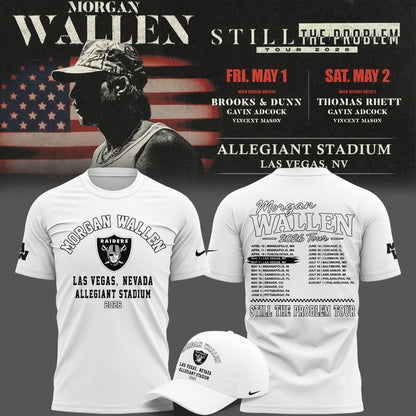 Limited Edition T-Shirt White Morgan Wallen x Las Vegas Raiders!