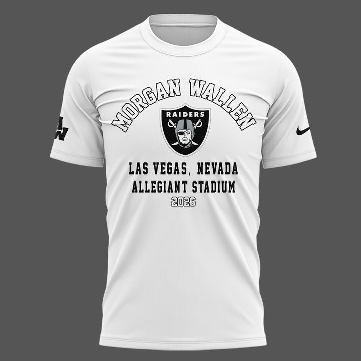 Limited Edition T-Shirt White Morgan Wallen x Las Vegas Raiders
