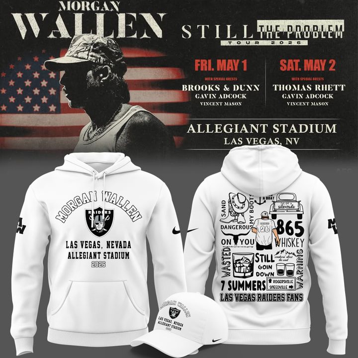 Limited Edition Hoodie White Morgan Wallen x Las Vegas Raiders!