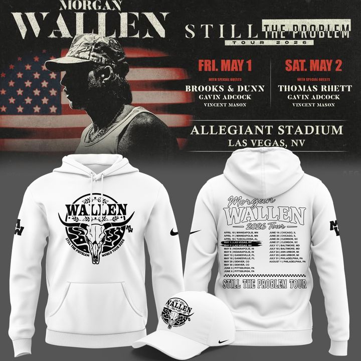 Limited Edition Hoodie White Morgan Wallen x Las Vegas Raiders.