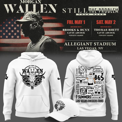 Limited Edition Hoodie White Morgan Wallen x Las Vegas Raiders for fans