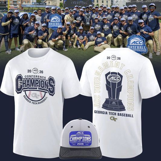 Georgia Tech Yellow Jackets Baseball Adidas ACC Tournament Champions Tee