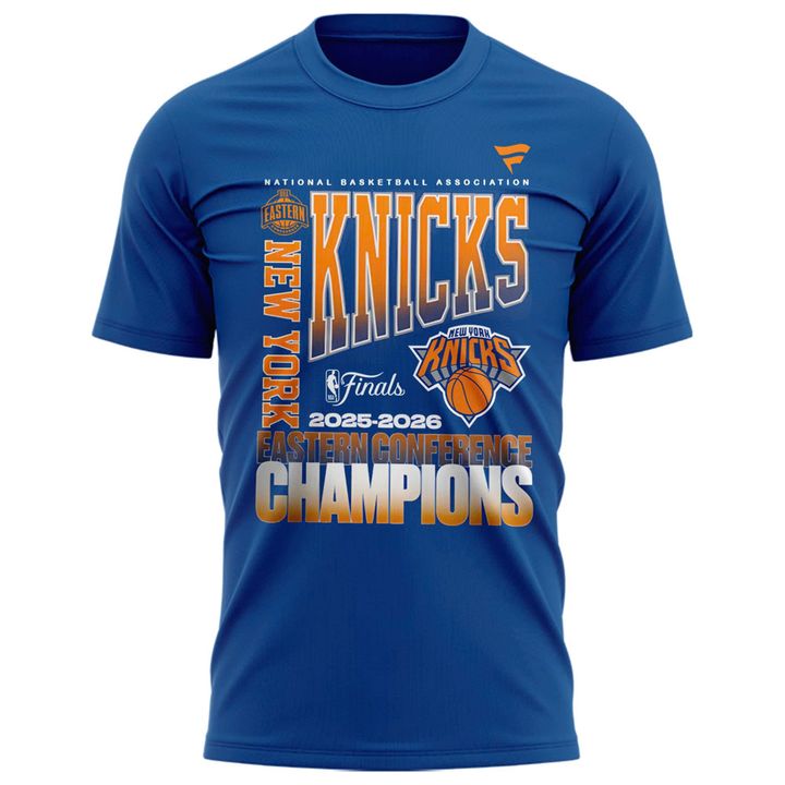 Men's New York Knicks 2026 NBA Eastern Conference Champions Roster T-Shirt