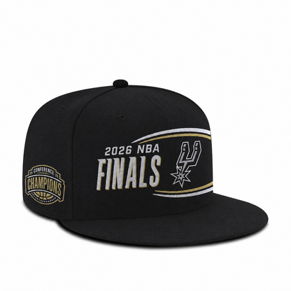 San Antonio Spurs New Era Black 2026 NBA Western Conference Champions Locker Room 9FIFTY Snapback Hat