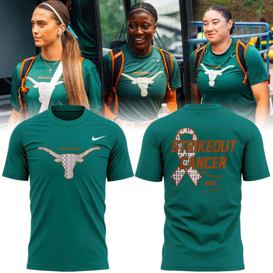 Special 2026 Strikeout Cancer Texas Softball T-Shirt