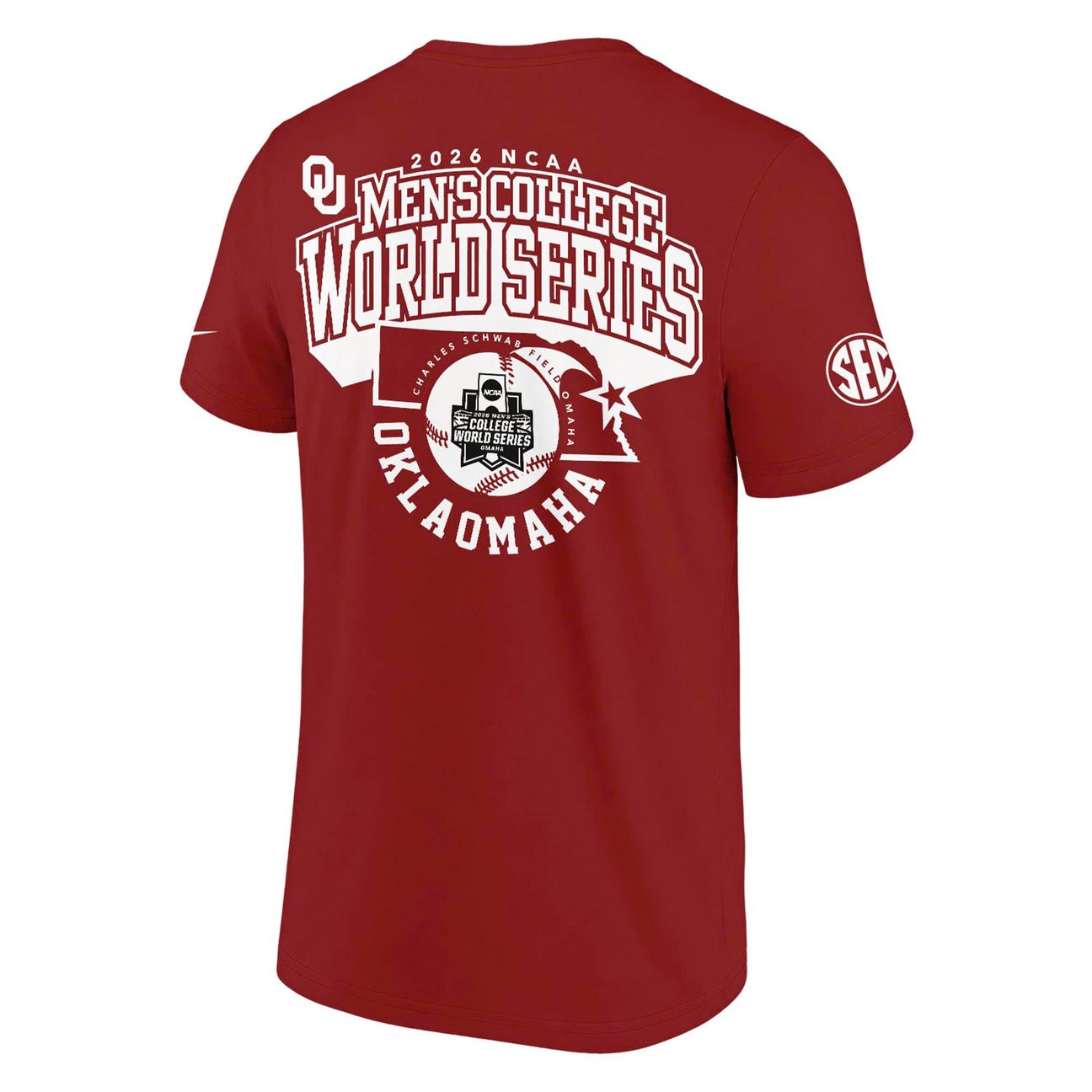 Exclusive Oklahoma Sooners 2026 Baseball College World Series "OKLAOMAHA" T-Shirt.