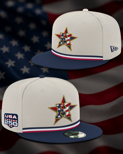 Houston Astros USA 250 Jersey - White- Custom Name and Number