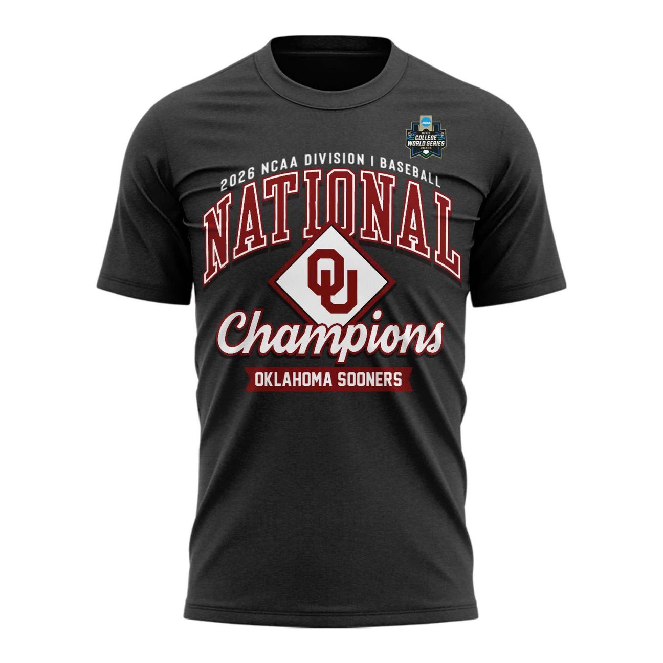 Oklahoma Sooners Charcoal 2026 NCAA Division I Baseball National Champions Locker Room T-Shirt