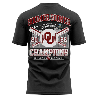 Oklahoma Sooners Charcoal 2026 NCAA Division I Baseball National Champions Locker Room T-Shirt
