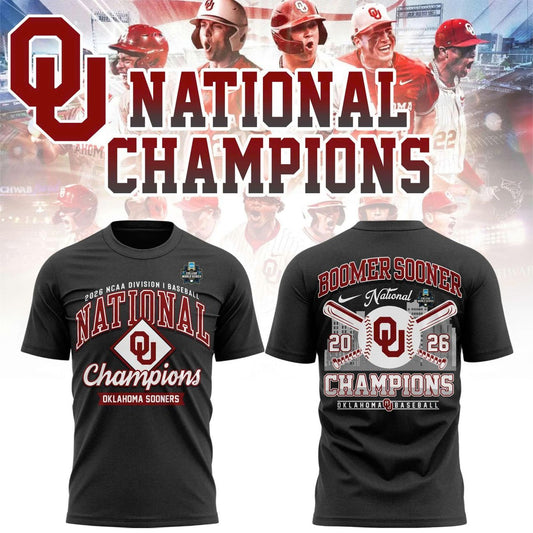 Oklahoma Sooners Charcoal 2026 NCAA Division I Baseball National Champions Locker Room T-Shirt
