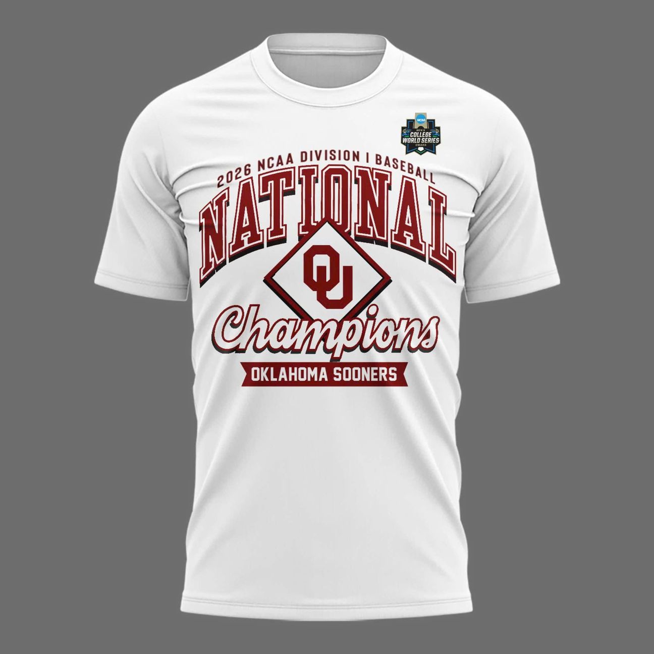 Oklahoma Sooners White 2026 NCAA Division I Baseball National Champions Locker Room T-Shirt