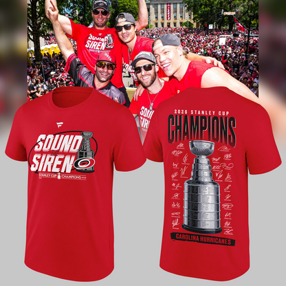 Limited Edition Carolina Hurricanes " Sound The Siren" Red Tshirt 2026