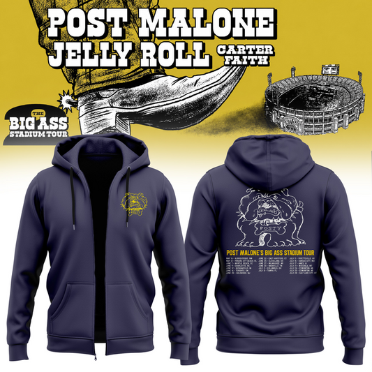 Zip Hoodie THE BIG ASS Stadium Tour Part 2 - Post Malone Zip Hoodie