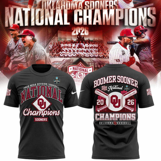 Champion Gray Oklahoma Sooners 2026 NCAA Baseball Men's College World Series Champions Locker Room T-Shirt