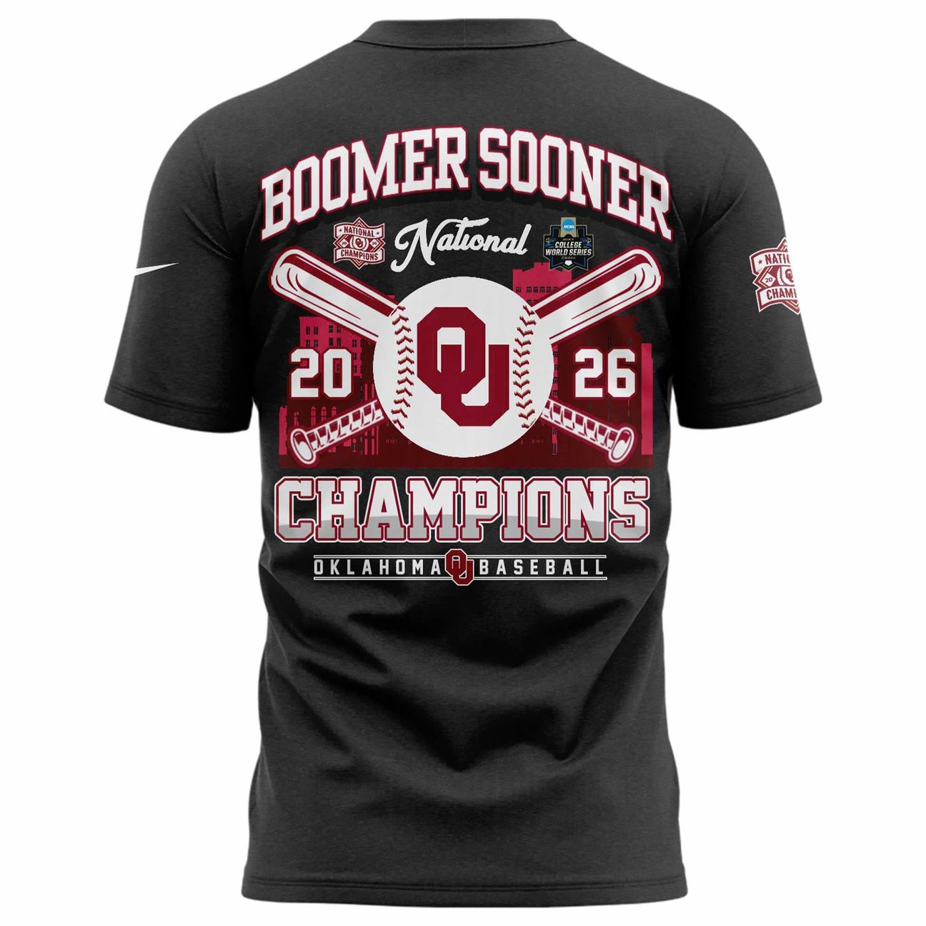 Champion Gray Oklahoma Sooners 2026 NCAA Baseball Men's College World Series Champions Locker Room T-Shirt