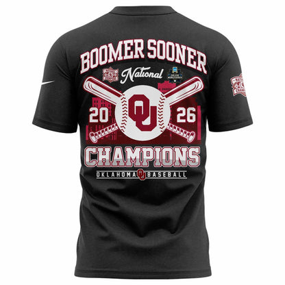 Champion Gray Oklahoma Sooners 2026 NCAA Baseball Men's College World Series Champions Locker Room T-Shirt