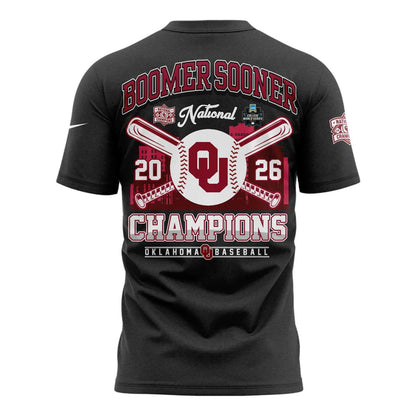 Champion Gray Oklahoma Sooners 2026 NCAA Baseball Men's College World Series Champions Locker Room T-Shirt