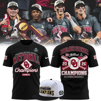 Champion Black Oklahoma Sooners 2026 NCAA Baseball Men's College World Series Champions Locker Room T-Shirt
