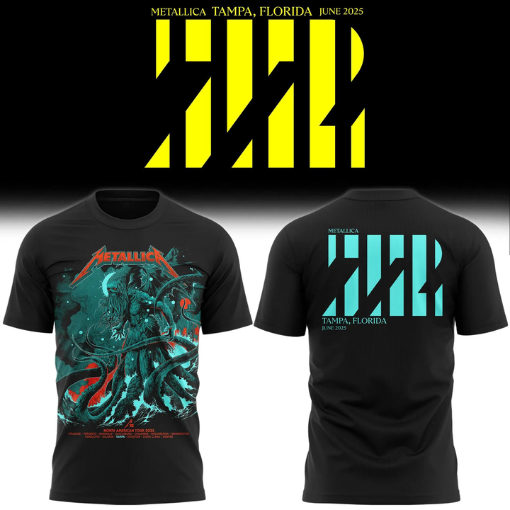 2025 Metallica Tampa Florida M72 Tour T-shirt