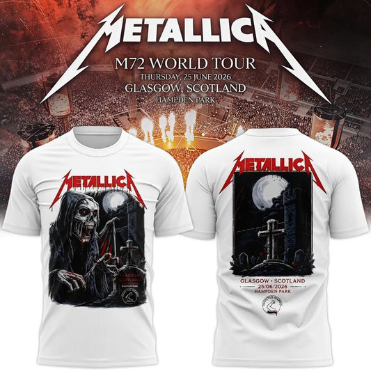 Metallica M72 World Tour Glasgow T-shirt - White