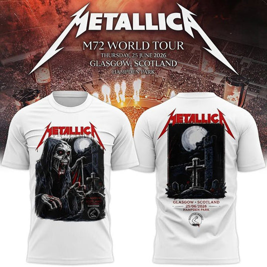 Metallica M72 World Tour Glasgow T-shirt - White