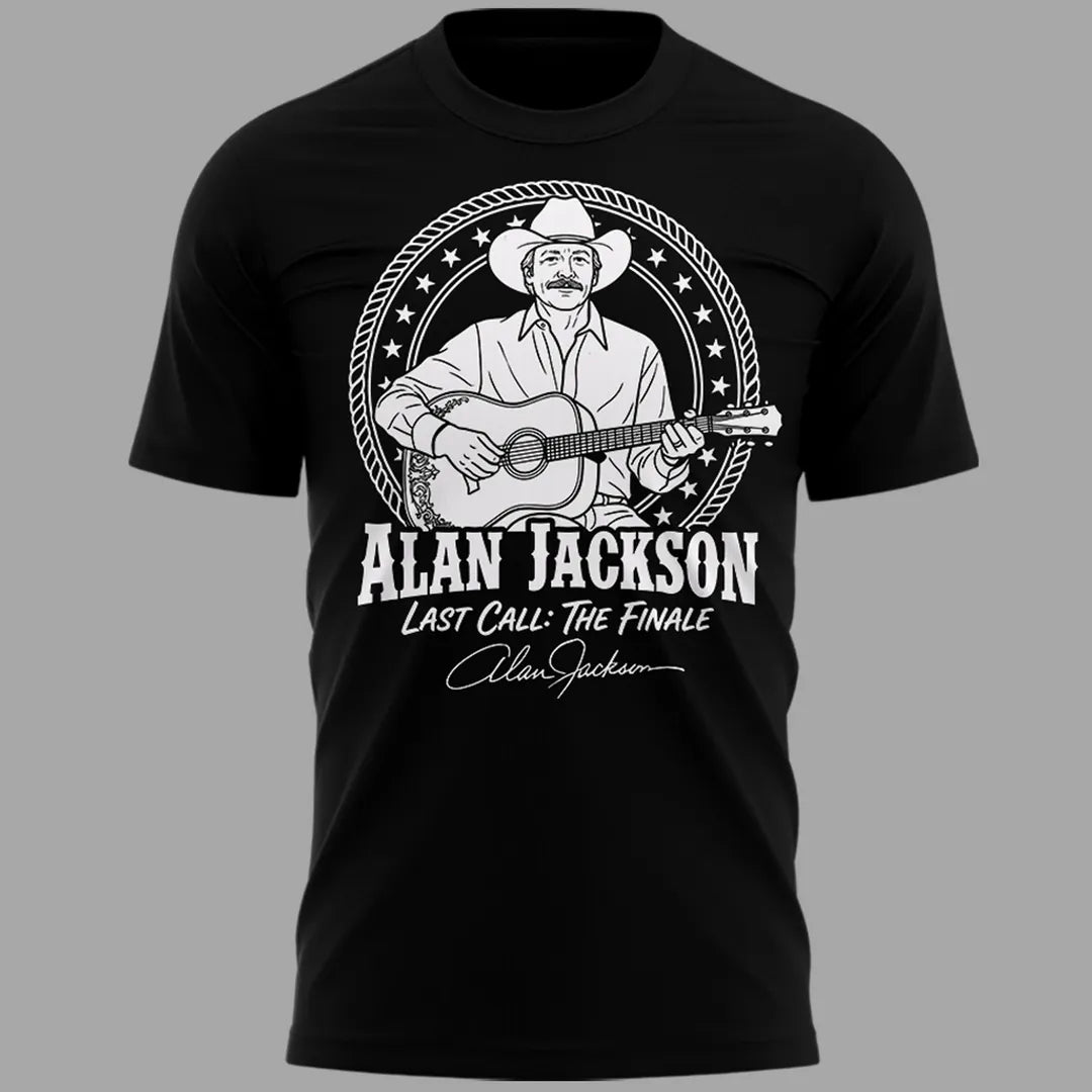 Exclusive Version Alan Jackson "Last Call... The Finale" Black Tshirt 2026