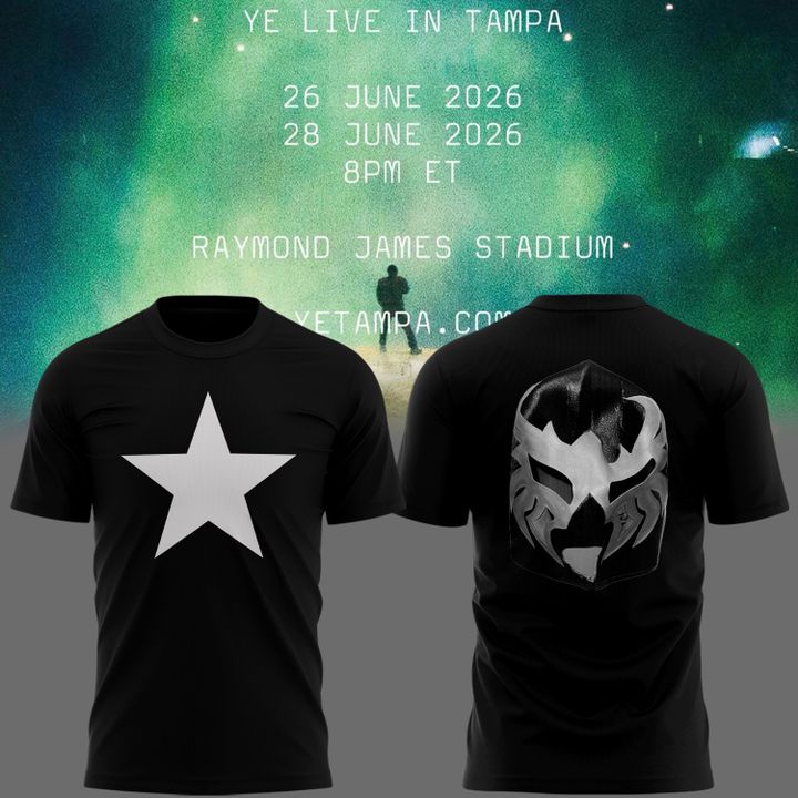 Mask Black T-shirt -2026 Ye Live Concert Tour Raymondames Stadium